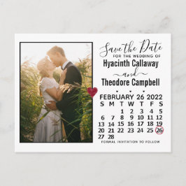 Postal De Invitación Boda Guardar la foto del calendario de febrero de 