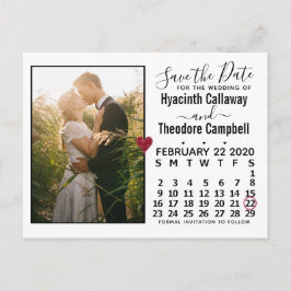 Postal De Invitación Boda Guardar la foto del calendario de febrero de