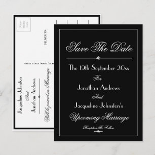 Postal De Invitación Boda Guardar La Moda Elegante De Fecha B Y W