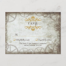 Postal De Invitación Boda Industrial Vintage Steampunk