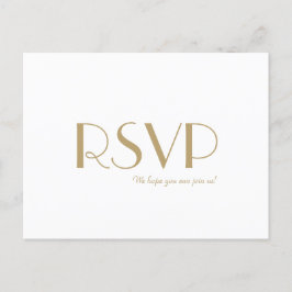 Postal De Invitación Boda minimalista Gold Moderna Art Deco RSVP