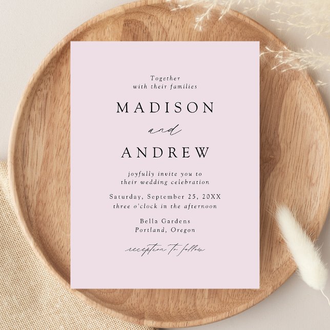 Postal De Invitación Boda moderna elegante de lavanda (Subido por el creador)