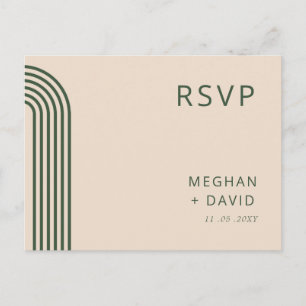 Postal De Invitación Boda moderno con arcos verdes neutros rusos