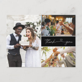 Postal De Invitación Boda moderno de tres guiones fotográficos gracias