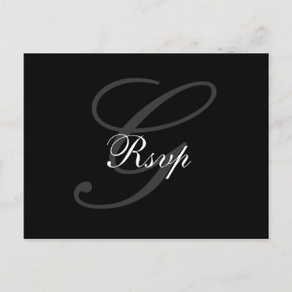Postal De Invitación Boda Monograma G RSVP Postcard Horizontal