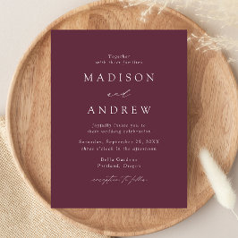 Postal De Invitación Boda Morada Moderna y Elegante