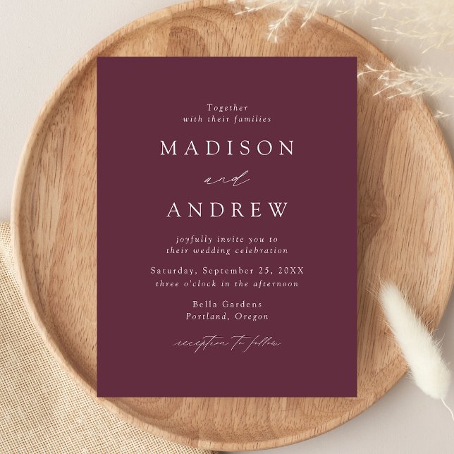 Postal De Invitación Boda Morada Moderna y Elegante (Subido por el creador)