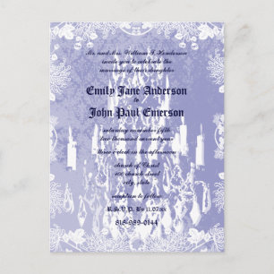 Postal De Invitación Boda morado de araña de lavanda de época