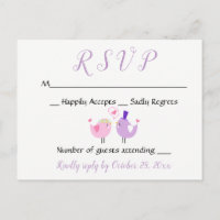 Boda morado RSVP Boda Lovebird Lavender rosa