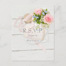 Postal De Invitación Boda romántica de flor de primavera