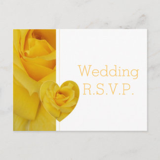 Postal De Invitación Boda rosa amarilla floral RSVP
