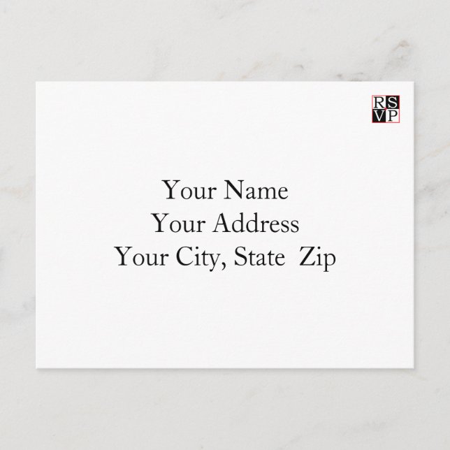 Postal De Invitación Boda RSVP (Anverso)