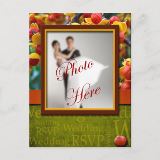 Postal De Invitación Boda RSVP Caída Rustica en el Amor Foto Personaliz
