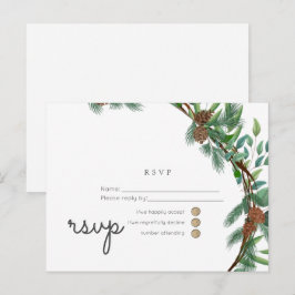 Postal De Invitación Boda RSVP de Budget Rustic Woodland