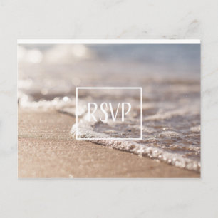 Postal De Invitación Boda RSVP de playa clásica