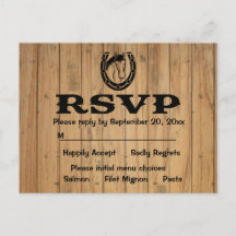 Boda RSVP Occidental Horse Brown Wood Country