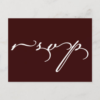 Postal De Invitación Boda RSVP Postcard Brown