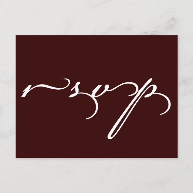 Postal De Invitación Boda RSVP Postcard Brown (Anverso)