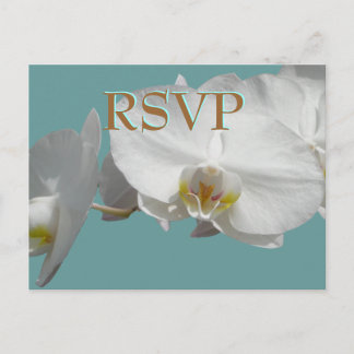Postal De Invitación Boda RSVP White Orchids