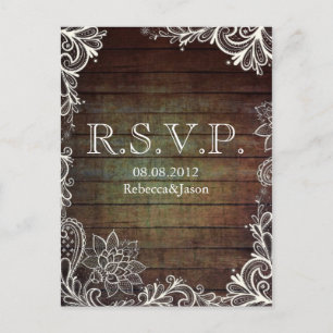 Postal De Invitación boda rústica moderna de campo de madera de pino RS