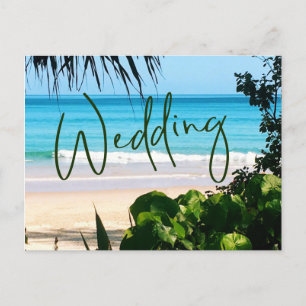 Postal De Invitación Boda Tropical Beach Ocean Blue Destination