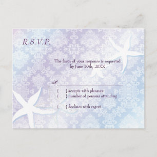 Postal De Invitación Boda tropical de pez estelar Cute RSVP