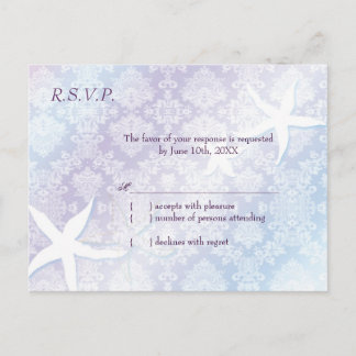 Postal De Invitación Boda tropical de pez estelar Cute RSVP