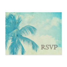 Boda Turquesa Tropical Palm Tree RSVP