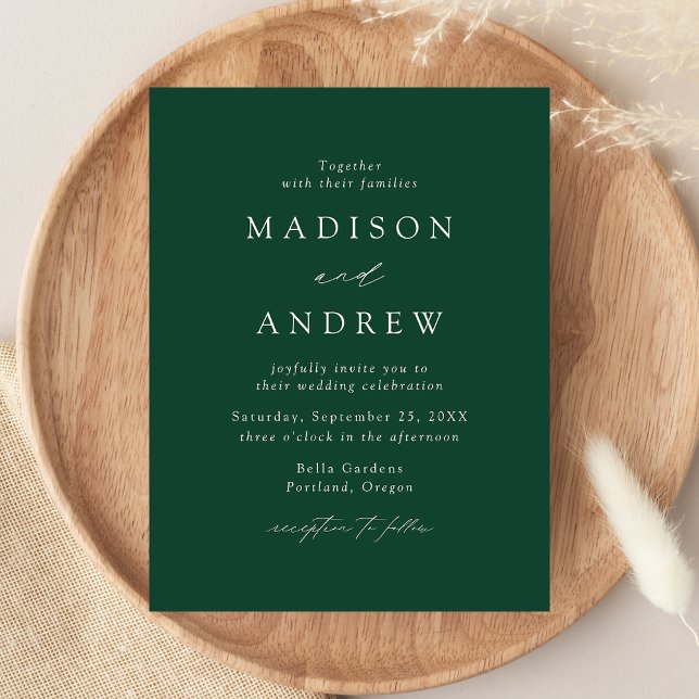 Postal De Invitación Boda verde elegante y moderno (Subido por el creador)