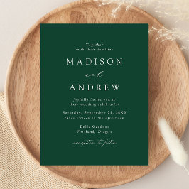 Postal De Invitación Boda Verde Moderno Elegante