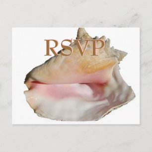 Postal De Invitación Bodas invitados RSVP Conch Seashell