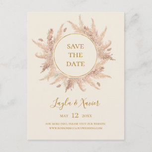 Postal De Invitación Boho Botánico Tropical   Avisa de Fecha de Marfil