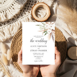 Postal De Invitación Boho de presupuesto deja a Boda de Grass Pampa