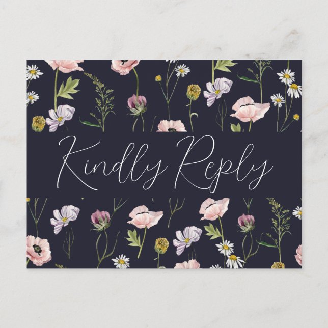 Postal De Invitación Boho Garden Wedding RSVP (Anverso)