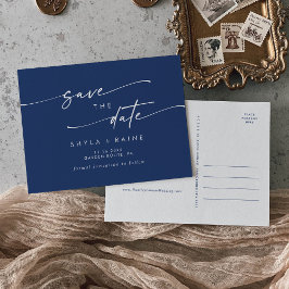 Postal De Invitación Boho Moda Boda azul real salva la fecha