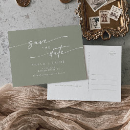 Postal De Invitación Boho Moda Sage La boda verde salva la fecha