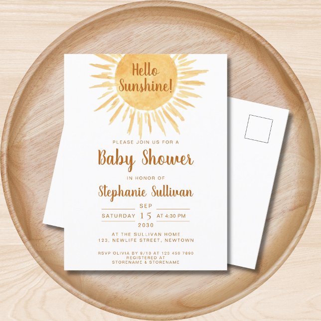 Postal De Invitación Boho Sunshine Baby Shower (Subido por el creador)