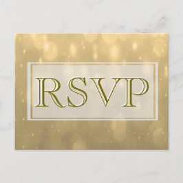 Postal De Invitación Bokeh de oro | RSVP