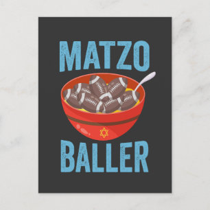 Postal De Invitación Bola de Matzo Divertido Regalo de Rugby de Fútbol 