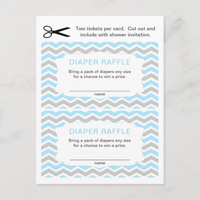 Postal De Invitación Boletos de Blue Boy Diaper Raffle, pequeña cantida (Anverso)