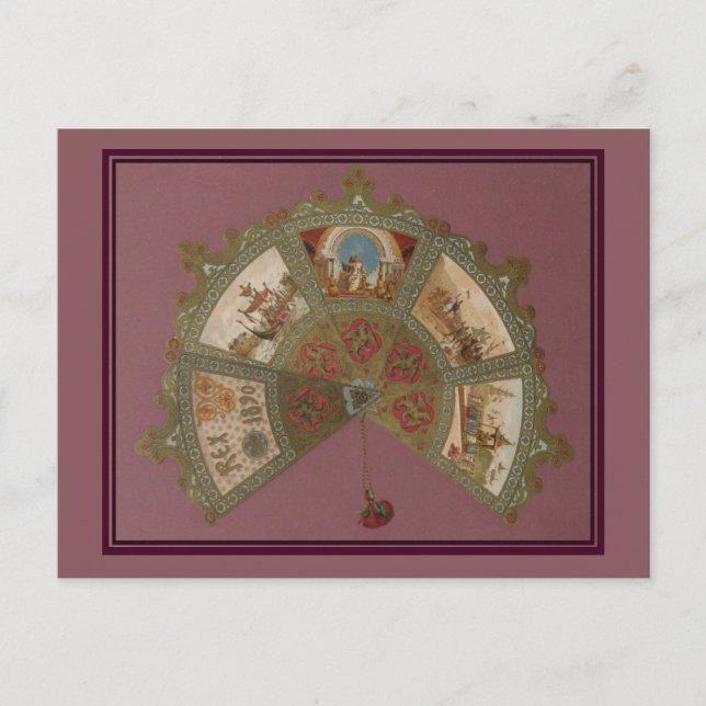 Postal De Invitación Bolsa de Rex Mardi Gras 1890 (Anverso)