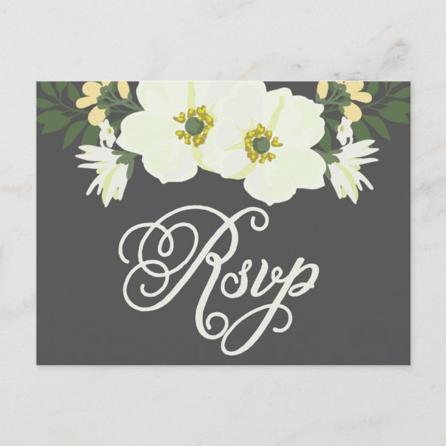 Postal De Invitación Bonito amarilla Anemones Floral RSVP (Anverso)