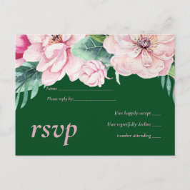 Postal De Invitación Bonito Floral Verde Salto Presupuesto Boda