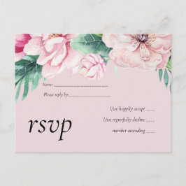 Postal De Invitación Bonito Floral Verde Salto Presupuesto Boda