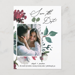 Postal De Invitación Bonito Floral Watercolor Bouquet Guardar la fecha