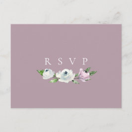 Postal De Invitación Bonito Mauve Floral Wedding RSVP Canción
