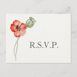 Postal De Invitación Bonito Red Poppies moderno floral boda rsvp