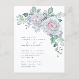 Postal De Invitación Bonito Vintage Look Floral Birday Party