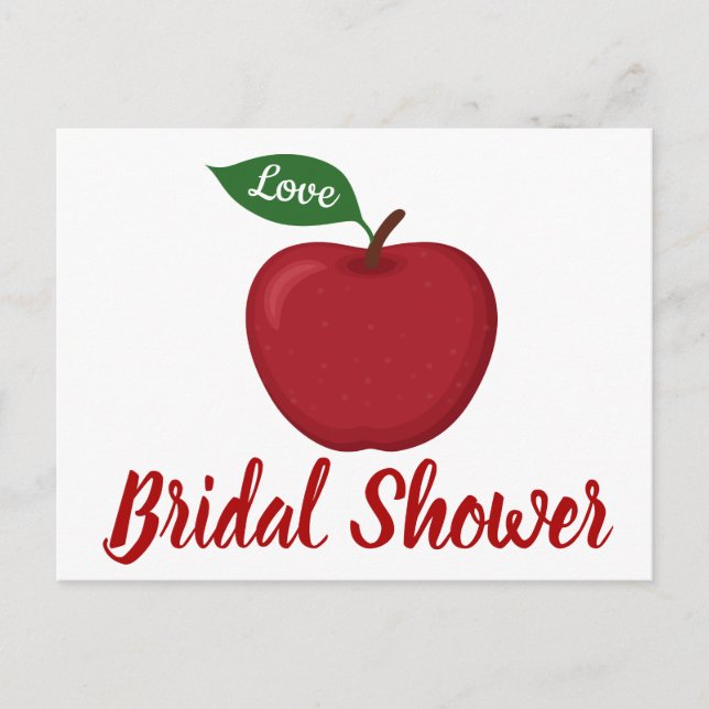 Postal De Invitación Borgoña Red Bridal Shower Apple Country Wedding (Anverso)
