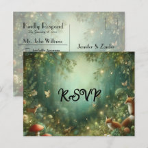 Bosque Encantado Verde Esmeralda Boda RSVP
